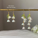 Lily of the Valley Earrings, lily flower dangle earrings, Unique Floral Earring, Gift For Her